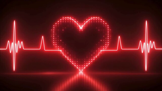 heart beat cardiogram and heart beat on monitor