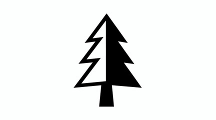Fototapeta premium Black pine tree silhouette vector icon.
