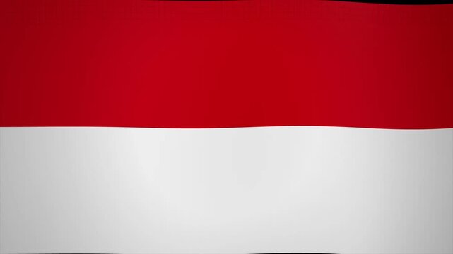 Elegant seamless indonesia flag animation, national day or politics or sport event - 3D rendering - slow motion flows with realistic cloth physics. 4k video animation seamless loop