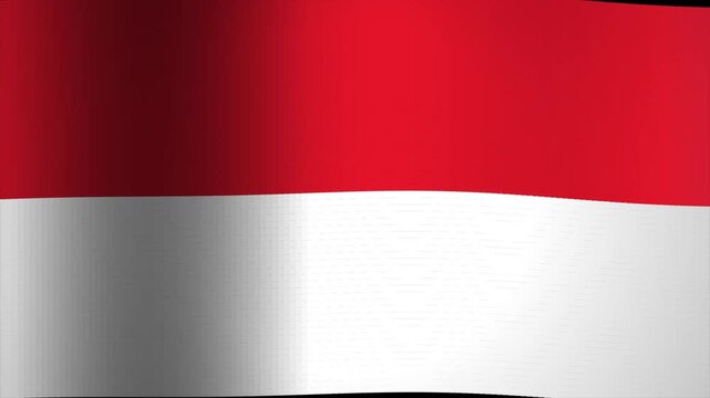 Patriotic visual features seamless indonesia flag animation, national day or politics or sport event - 3D rendering - slow motion for official broadcasts. 4k video animation seamless loop