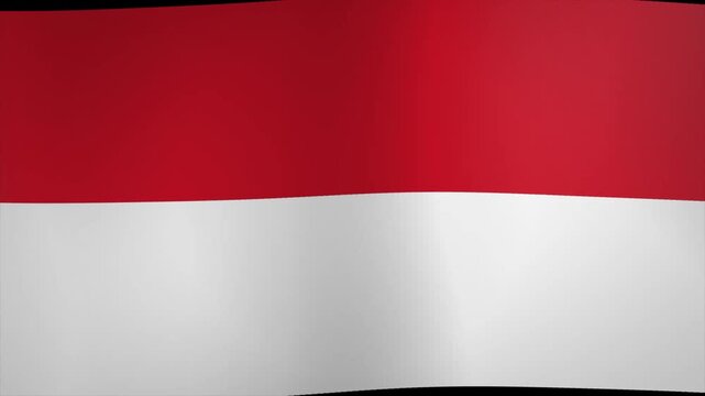 Indonesia flag billows gracefully in this seamless indonesia flag animation, national day or politics or sport event - 3D rendering - slow motion. 4k video animation seamless loop