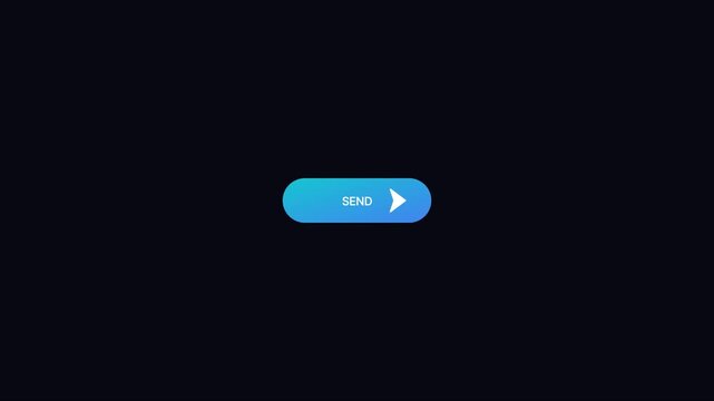 Animated send button with arrow for digital interface and user experience animation 4k
