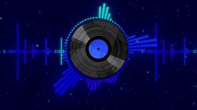 Blue Futuristic Music Visualizer YouTube Thumbnail Video DJ Music