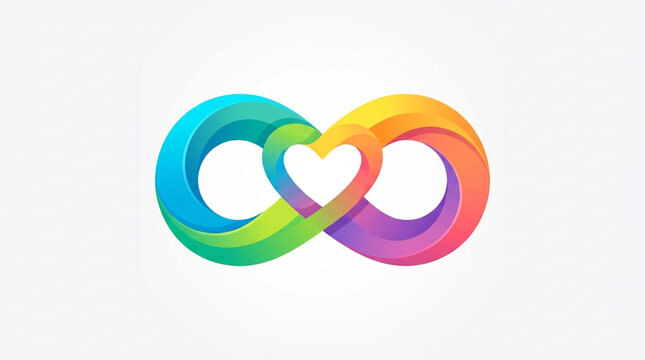 Colorful infinity symbol for love and friendship. Vibrant endless loop icon for unity and connection designs.