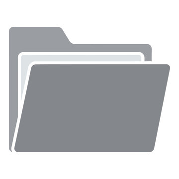 Gray file folder icon with tabs