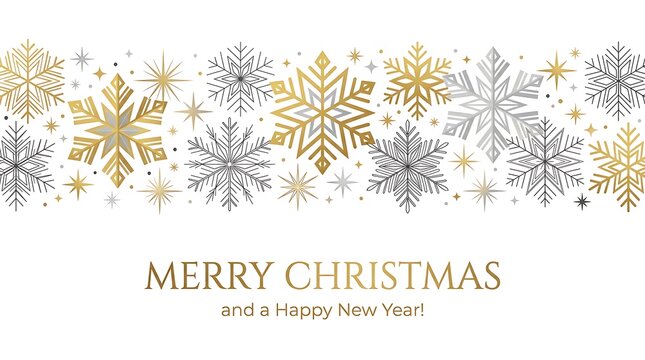 Christmas card with snowflake border vector illustration