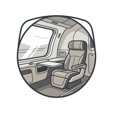 Modern luxury train interior with comfortable passenger seating.