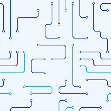 Geometric Seamless Circuit Traces Vector Pattern