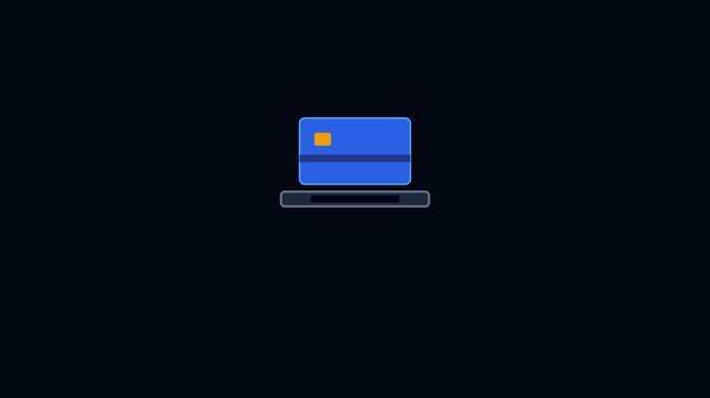 Credit card payment processing animation: secure online transaction concept for e-commerce and banking digital solutions 4k
