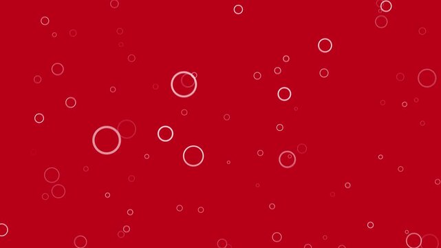White outlined rings blink and fall like light rain across a vivid red background, creating a playful click-style particle effect for overlays, transitions, intros, digital ads, and event visuals.