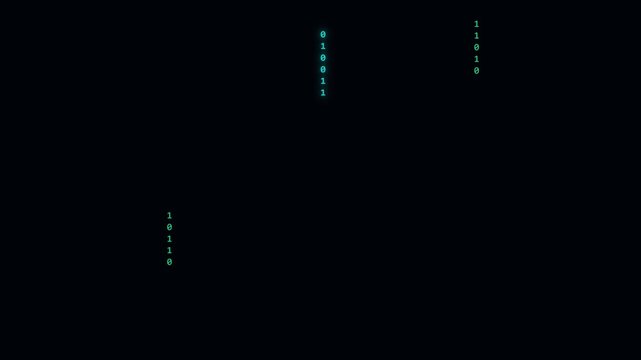 Digital binary code rain falling abstract background, cyber security data stream, matrix style programming concept animation 4k
