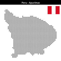 Obraz premium Map of Peru region Apurímac in medium size dots
