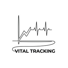 Naklejka premium Line drawing of electrocardiogram waveform with horizontal line and text on a white background cardiogram ecg ekg heartbeat pulse