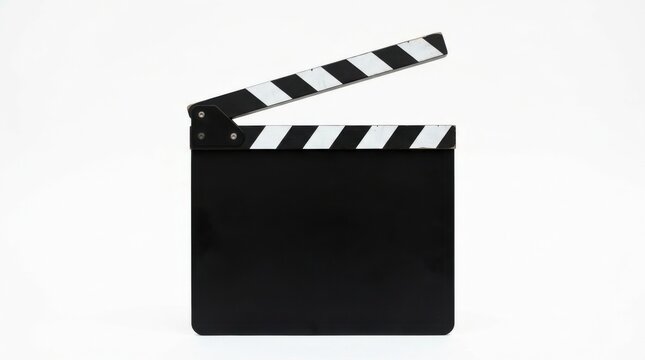 Open film clapperboard isolated on white background