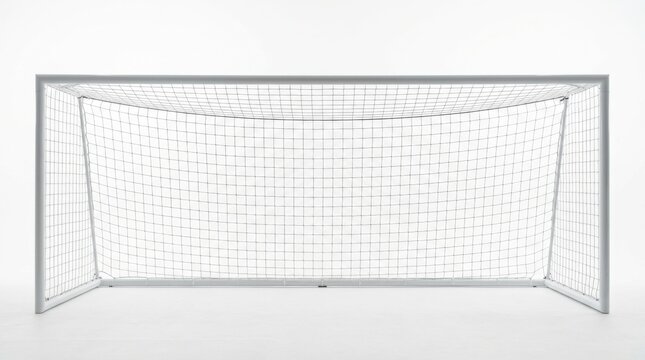 Soccer goal net isolated on white background