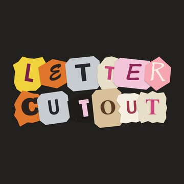 Letter Cutout Ransom Note Style Typography Graphic Design