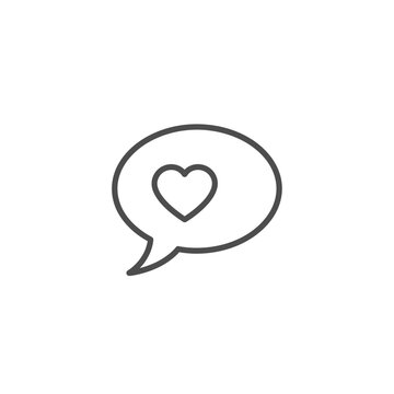 Heart in speech bubble icon symbol 1.
