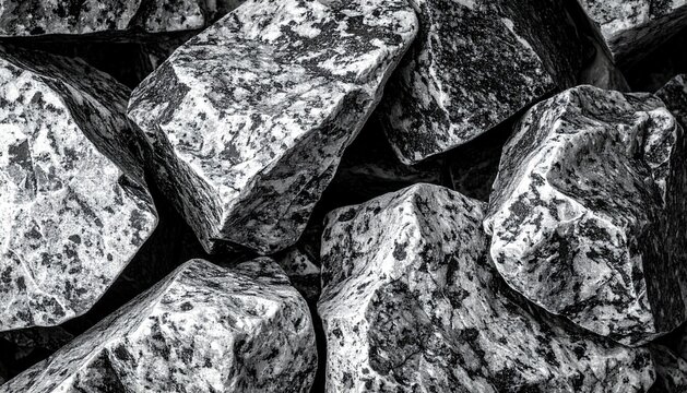 Black and White Speckled Granite Rock Texture Background