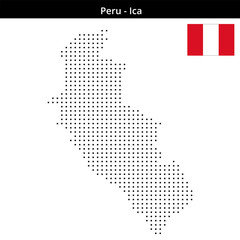 Obraz premium Map of Peru region Ica in small size square dots