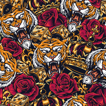 Tiger rose design