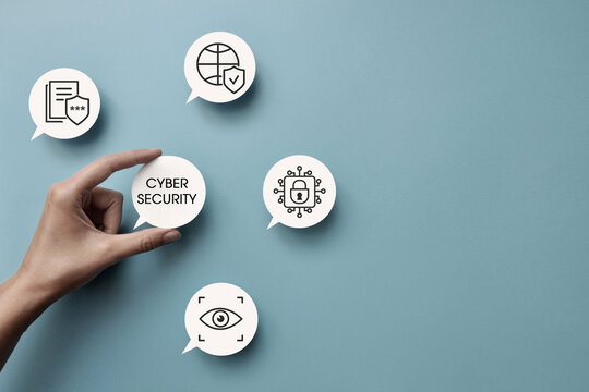 Cybersecurity Icons Around Central Security Label