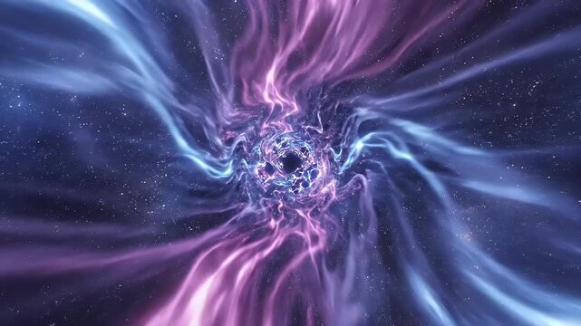 Abstract Cosmic Tunnel with Nebula Colors Engulfing Space Scene