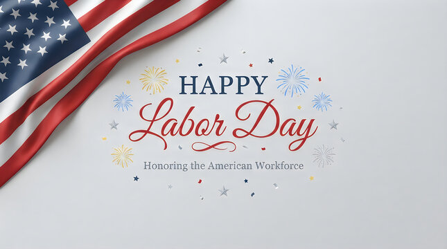 American flag labor day greeting patriotic usa design for holiday celebrations and american pride