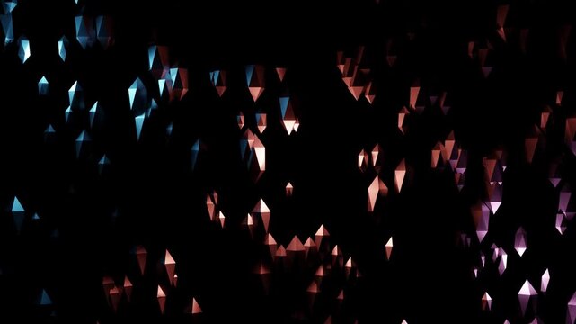 Glowing shards float through a deep black void as a single warm light illuminates the dark expanse.