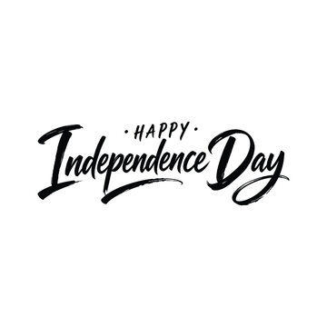 Happy Independence Day Brush Script Lettering Vector