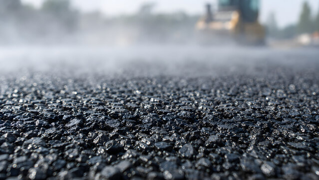 Newly Paved Asphalt Road Texture