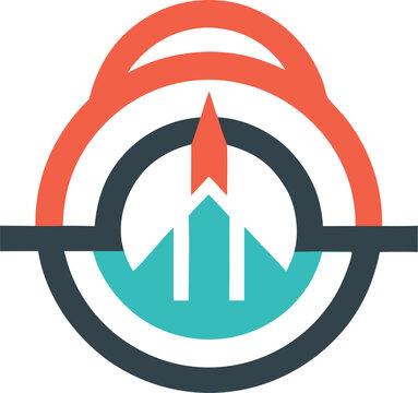 Modern rocket launch icon logo design isolated on transparent background, Vector