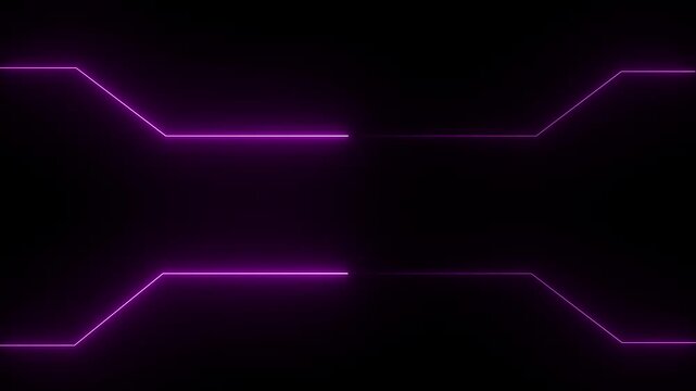 Neon light cyan glowing line abstract futuristic background. Seamless looping animation.4K animation