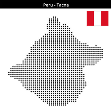 Map of Peru region Tacna in medium size dots