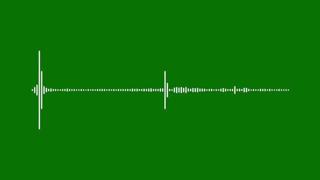 Digital audio waveform spectrum music equalizer,Smooth sound wave animation. White video footage of audio .Abstract audio wave animation on green screen background.4k video