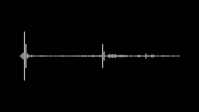 Digital audio waveform spectrum music equalizer,Smooth sound wave animation. White video footage of audio .Abstract audio wave animation on black screen background.4k video