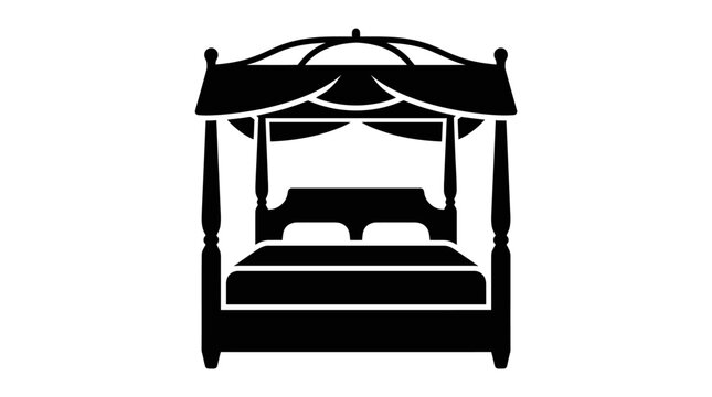 Canopy bed vector icon isolated on white background