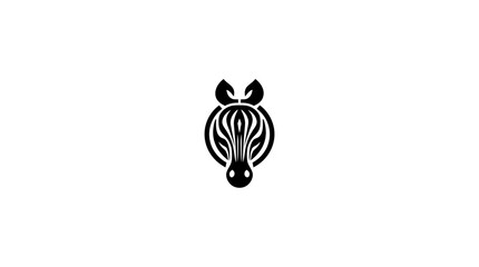 Obraz premium Minimalist zebra head icon for wildlife branding.