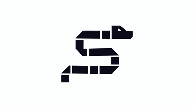 Black geometric snake icon