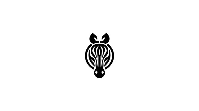 Minimalist zebra head icon for wildlife branding.