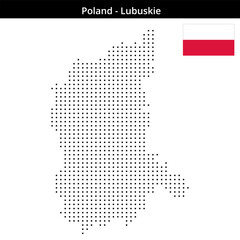 Obraz premium Map of Poland region Lubuskie in small size square dots