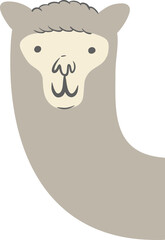 Fototapeta premium Funny vector illustration of curious llama peeking from scene edge with playful cheerful expression