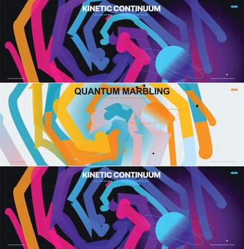 Kinetic continuum abstract vector art with parametric wave systems