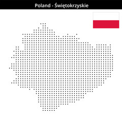 Fototapeta premium Map of Poland region Świętokrzyskie in small size square dots