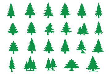 Obraz premium set of pine forest icon elements collection.