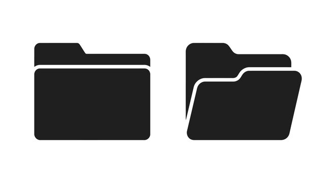 Folder silhouettes on a white background simple graphic design