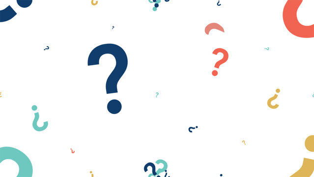 Art & IllustrationColorful Question Mark Seamless Pattern Background Vector Graphic with Interrogation Punctuations for FAQs, Support, Inquiries, and Quiz Concept Designs