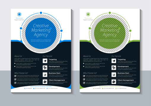 Creative marketing agency flyer design with services