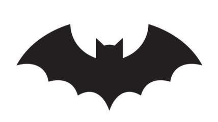 Fototapeta premium Black Bat Silhouette Flying Animal Silhouette Icon Vector