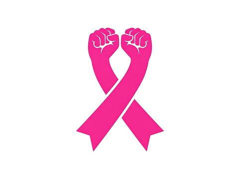 Breast Cancer Awareness Month Pink Ribbon Formed by Two Fists on White 202607290221 strength
