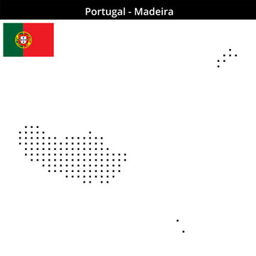 Map of Portugal region Madeira in small size square dots